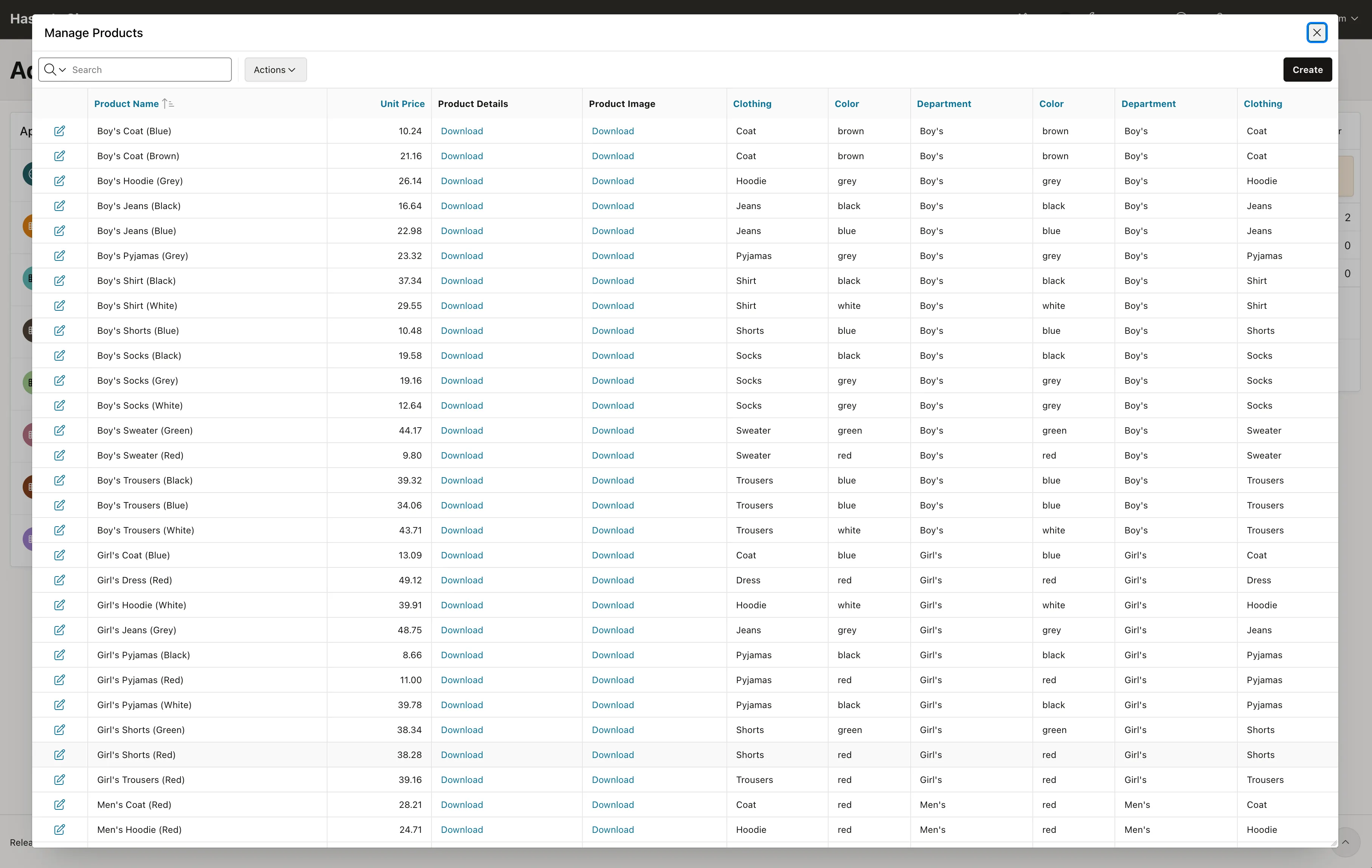 Manage your products Screenshot
